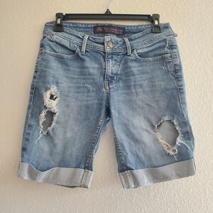 Divine Rights Of Denim Women's Distressed Roll-Cuff Denim Shorts Size 26